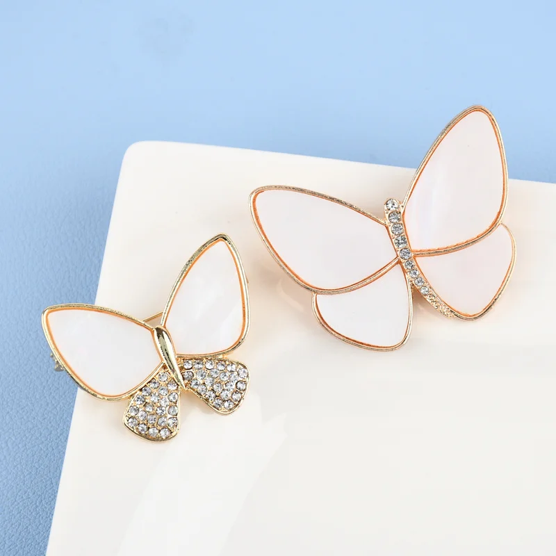 Элегантная брошь-бабочка в виде ракушки золотой костюм с цирконием для женщин