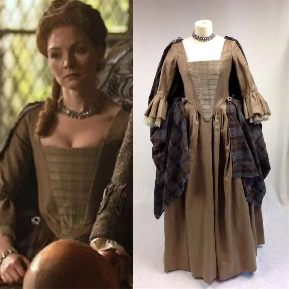 Outlander Letitia MacKenzie Косплей Костюм Женское Готическое Шотландское Платье Хайлендс