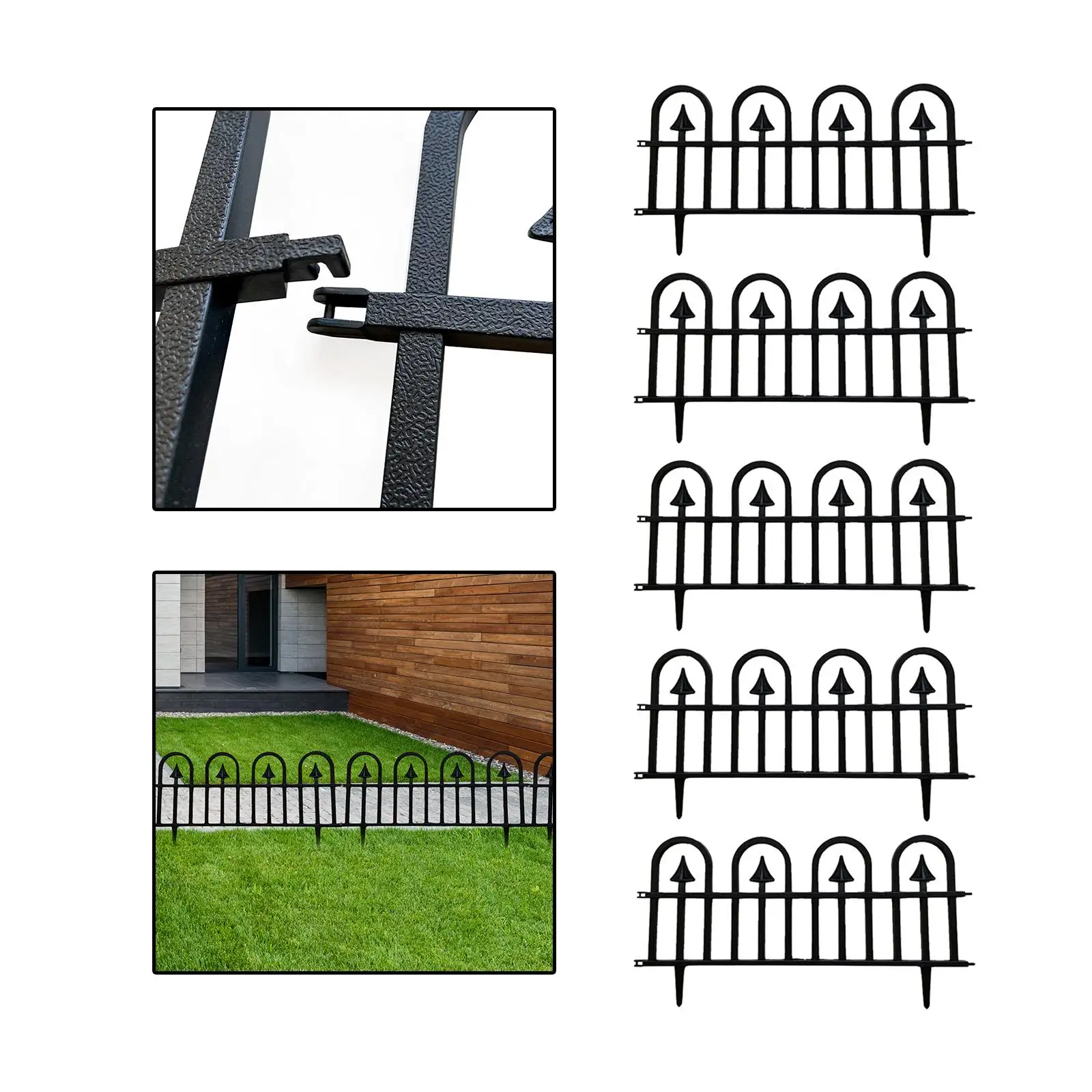 

5 Pieces Garden Edging Border for Walkway Outdoor Garden Sidewalks Lawns