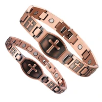 lymph drainage copper magnetic bracelet for women cross therapy bracelet for arthritis pain reliefultra strength gauss magnet