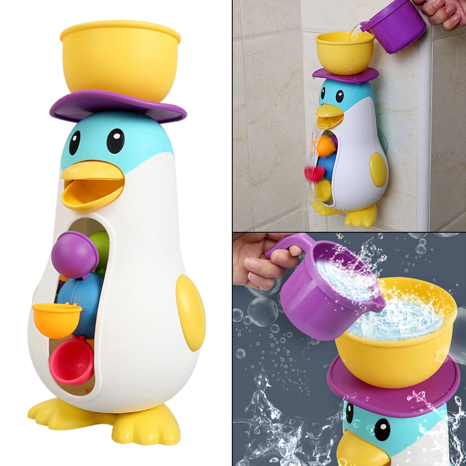 

Water Spray Penguin Bath Tub Pool Toys Rotatable Waterwheel Baby Shower Windmill Funny Cute Penguins Animals Bathing Toy Gifts