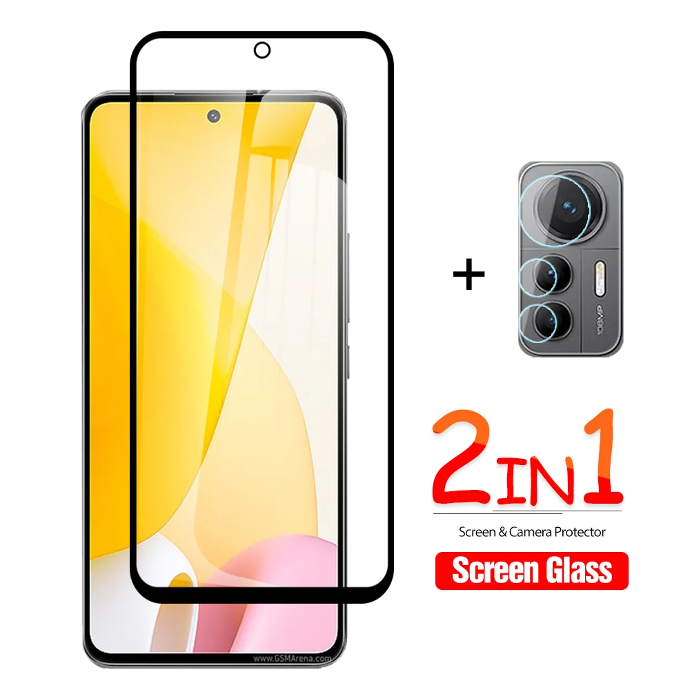 

2in1 Black Edge Tempered Glass For Xiaomi 12 Lite 5G Camera Screen Protector 12lite Xiaomi12lite Glas Full Cover Cell Phone Film