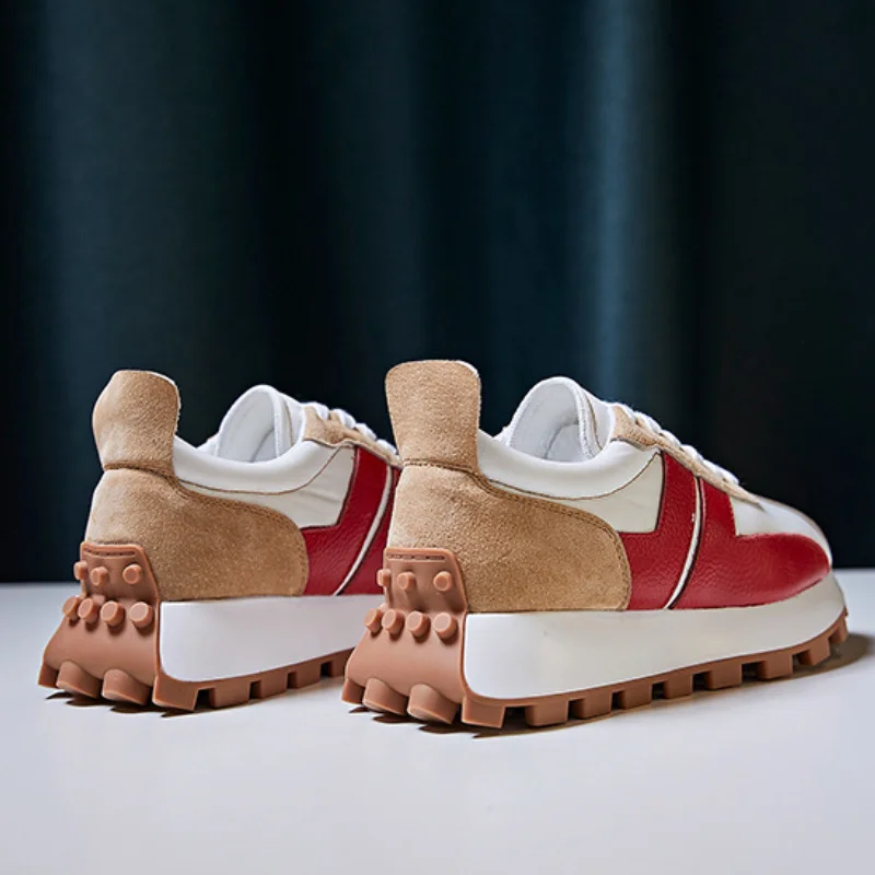 

Кроссовки женские повседневные на платформе, розовые, красные, вафельные, 41 42 43