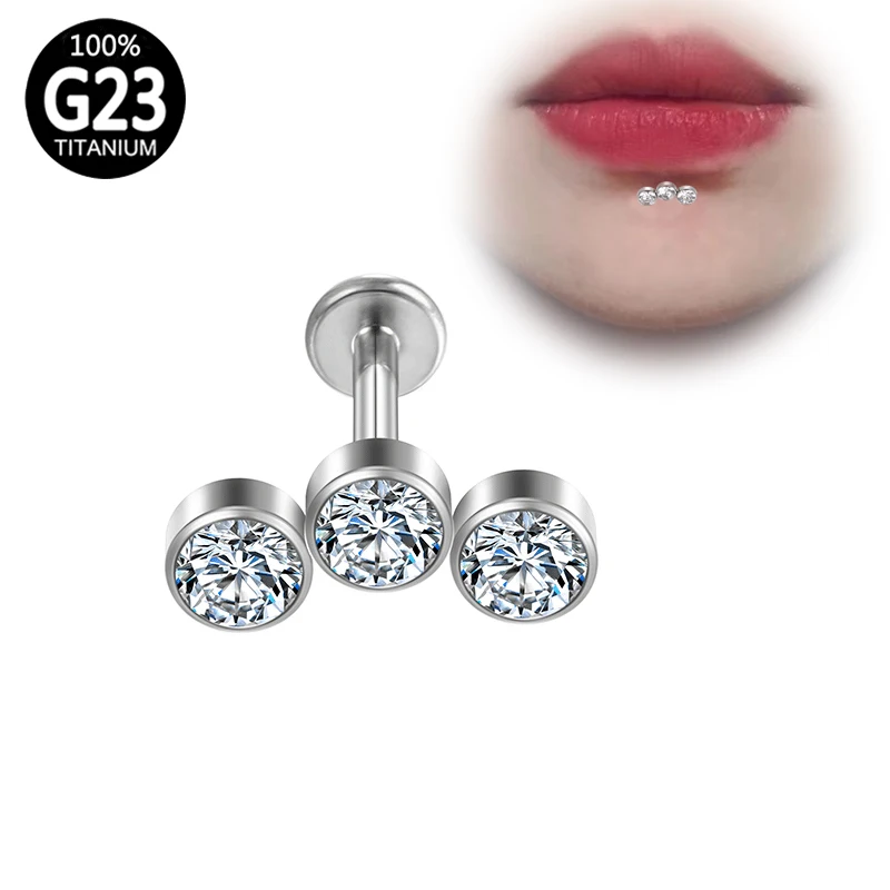 

Titanium Lip studs piercing septum sexy earrings Ear Tunnels clicker Tragus Zircon Hinge section Labret Cartilage Body Jewelry