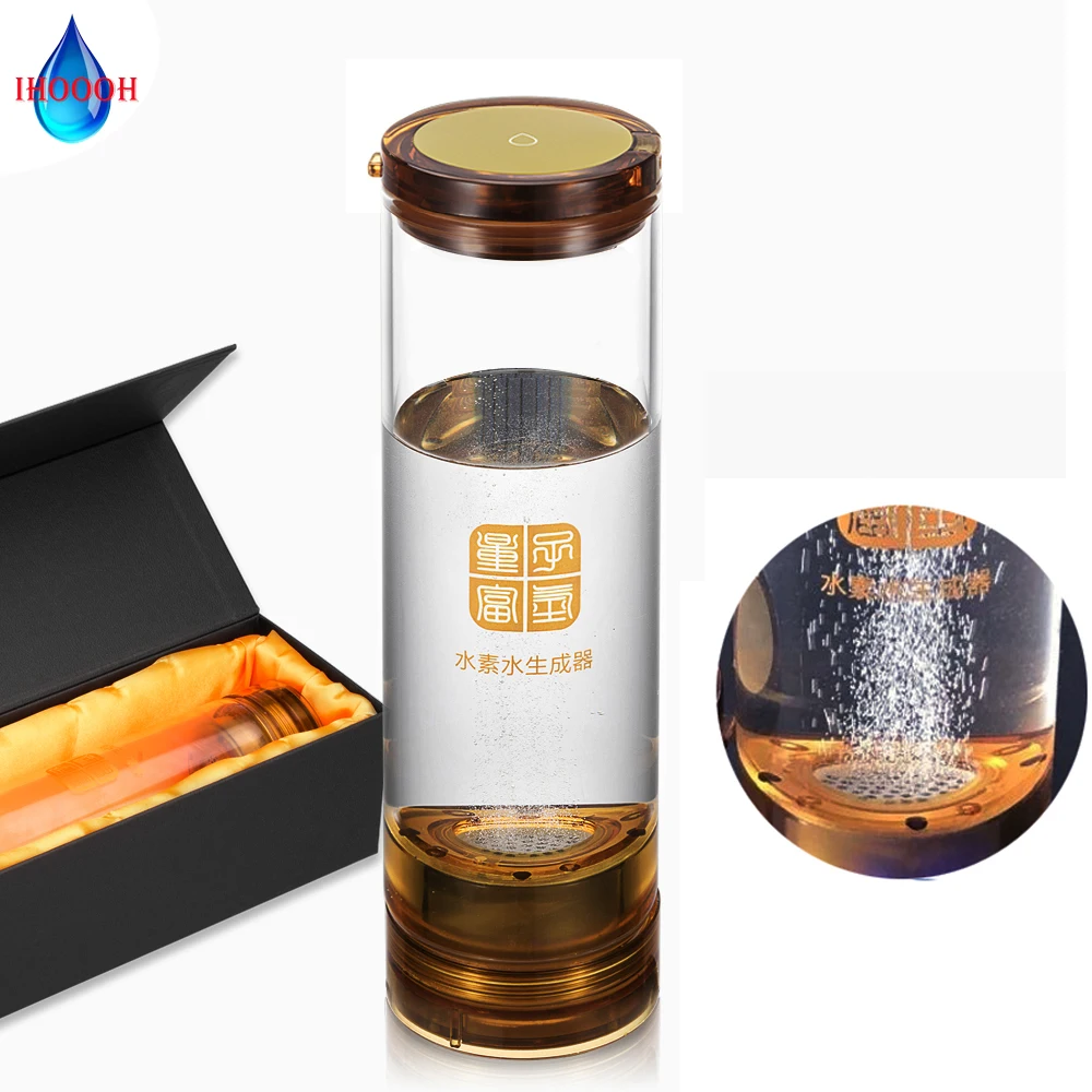 

Hydrogen Water Generator Glass Bottle H2 Ionizer N117 Membrane Electrolysis Alkaline Drinking Cup Anti-Oxidation Products 600ml