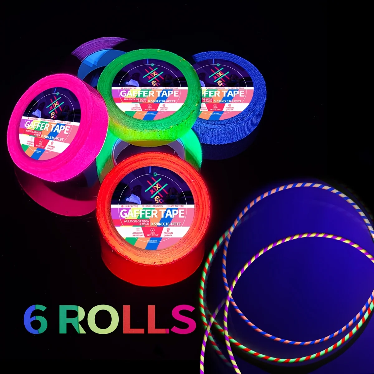 

Набор неоновых флуоресцентных лент 6 цветов