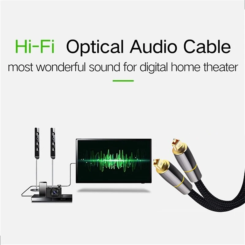 HIFI 5.1 Digital SPDIF Fiber Toslink Optical Audio Cable 1M For TV Box PS4 Speaker Wire Soundbar Amplifier Subwoofer