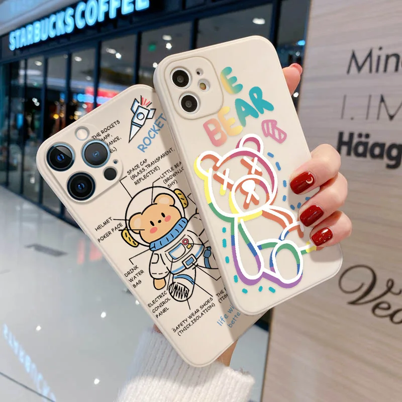 

Cute Bear Case For Huawei P40 Lite P50 P30 Pro Cover Honor 50 Pro 9X 8A 20 Lite 20S Y9 Prime 2019 P Smart 2021 Z P30 Lite Funda