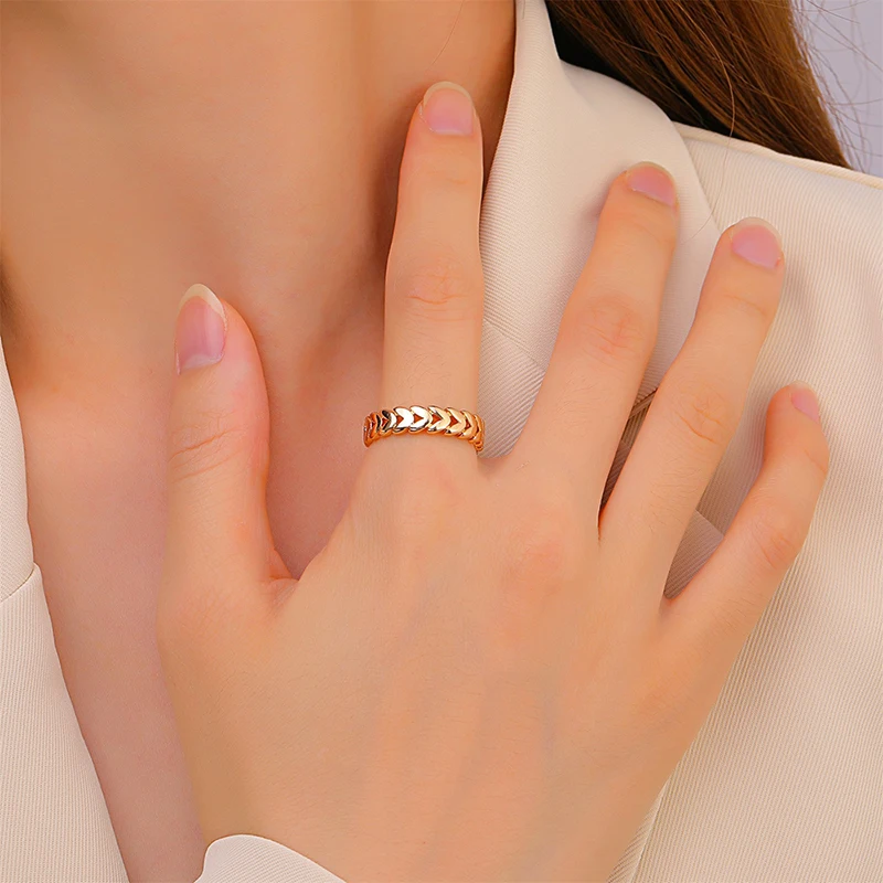 

2022 Fashion Gold Color Rings For Women Vintage Metal Rings Girls Birthday Gifts