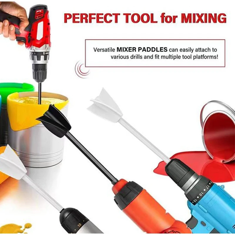

1/4Pcs Epoxy Mixer Attachment for Drill Reusable Paint and Resin Mixer Paddle to Mix Epoxy Resin Paint Reduce Bubbles Epoxy Mixe