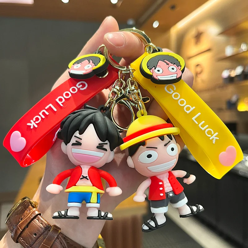 

Japanese Anime ONE PIECE Keychain Cartoon Monkey D. Luffy Keychain Doll Backpack Pendant Car Key Ring Ornaments Jewelry Gifts
