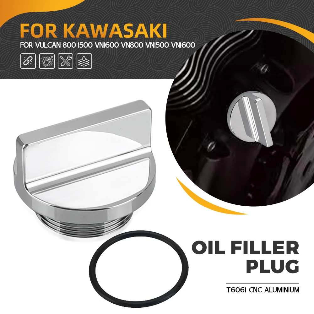 Фото Для Kawasaki Vulcan 800 1500 VN1600 VN800 VN1500 VN1600 Classic Drifter Nomad аксессуары для мотоциклов крышка маслозаливной горловины крышка двигателя №1