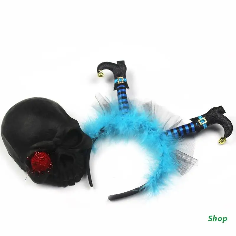 

L5YC Cute Wizard Boots Shape Punk Hair Hoop Women Headband Cosplay Party Hair Tiara