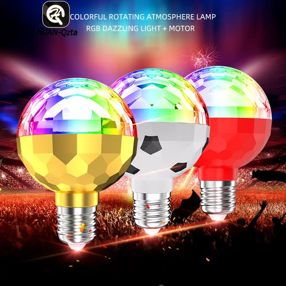 

Светодиодная RGB-лампа 6 Вт, E27, сценическое освещение, Вращающаяся лампа для диджея, вечеринки, лампа RGB-шар, освещение для праздника, вечевечерние, бара, дискотеки