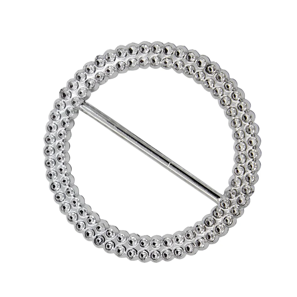 

Chair Buckle Sash Slider Buckles Ribbon Round Diamante Scarf Wedding Clips Decorative Circle Band Electroplate Rhinestone Party