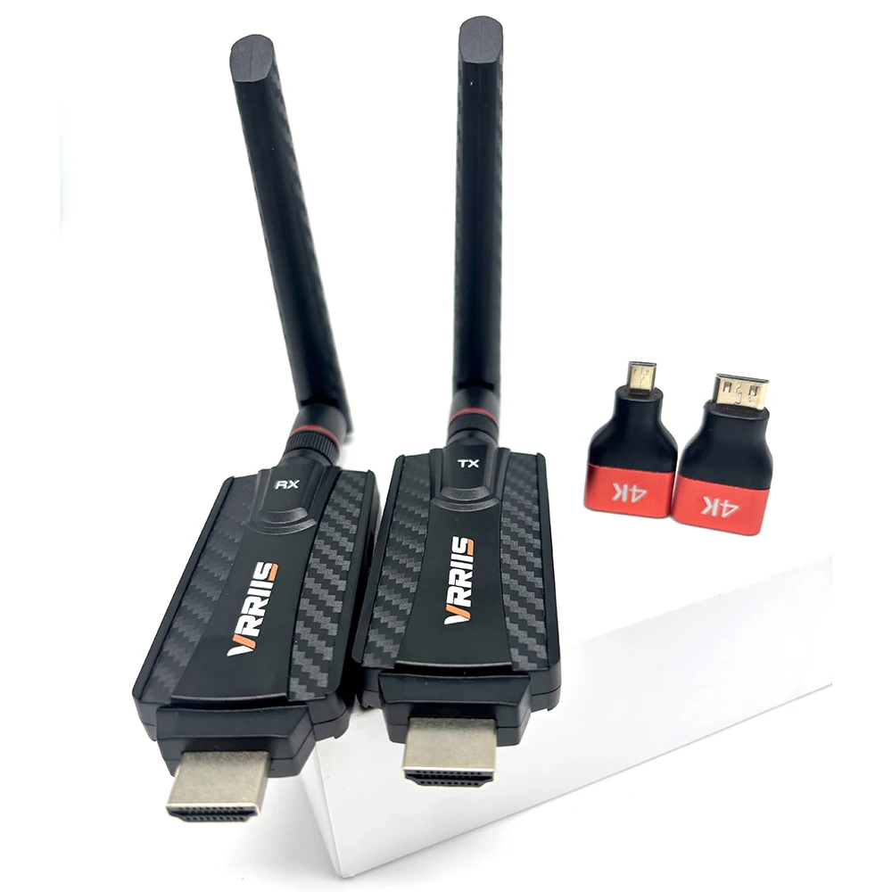 Фото Беспроводной HDMI-передатчик и приемник видео 200 м, 5G адаптер для подключения ПК, камеры, ноутбука к проектору, монитору, телевизору №1