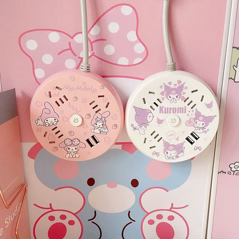 

Sanrio аксессуары My Melody Cinnamonroll помпон пурин Kawaii Милая красота Путешествия Портативные рубики кубический Конвертер Разъем для зарядки