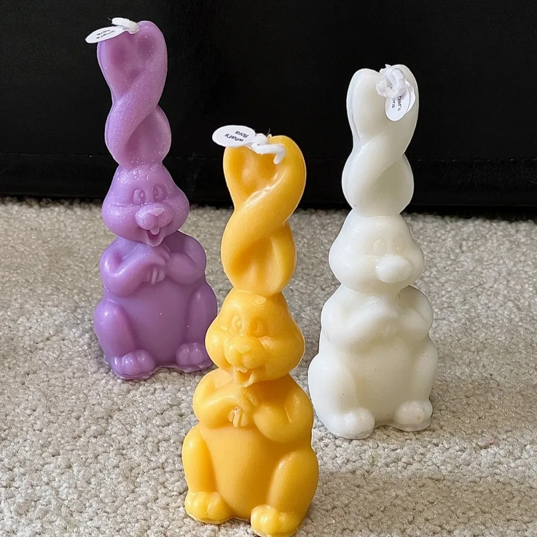 

DIY Long Ears Rabbit Candle Molds Candle Making Aroma Soy Wax Soap Polymer Clay Plaster Epoxy Resin Moulds For Easter Decora