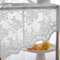 european white lace tulle curtains for living room floral sheer voile curtain for bedroom window screening drapes kitchen blinds