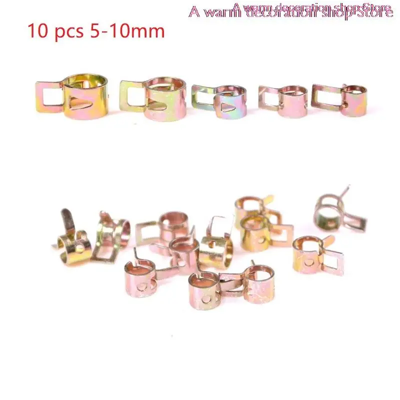

10Pcs/set Spring Band Fuel Hose Clips Silicone Pipe Clamp Reusable Optional 5mm 6mm 7mm 8mm 9mm 10mm Pipe Tube Clamp Fastener