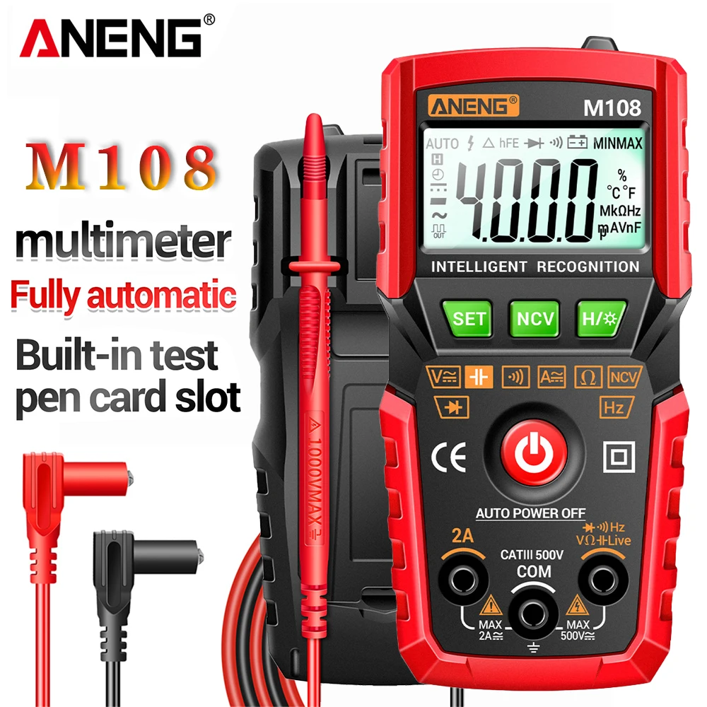 

ANENG M108/M107 Mini Digital Multimeter 4000 count AC/DC Electrical Instruments Tester Auto Multimetro digital profesional meter