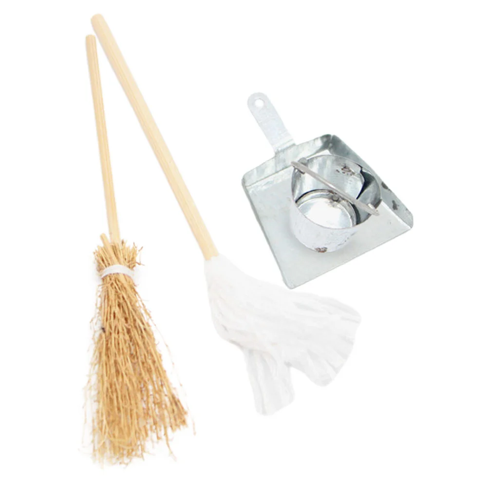 Комбинированный дом метла мини-аксессуары модель мебели из смолы инструменты