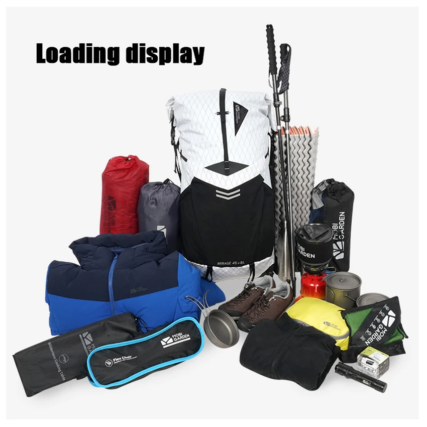 MOBI Hiking Backpack, Outdoor Camping Portable Backpack Large Capacity Hiking Bag Backpack Hiking Bag For Men and Women 45+8L