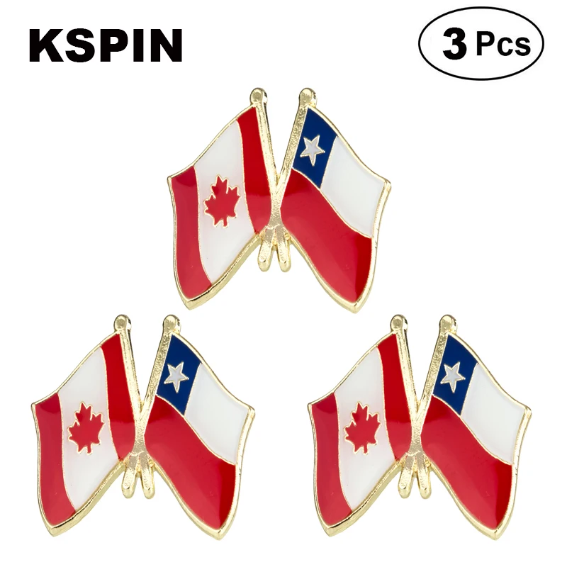 

Canada & Chile Frendship Lapel Pin Brooches Pins Flag badge Brooch Badges