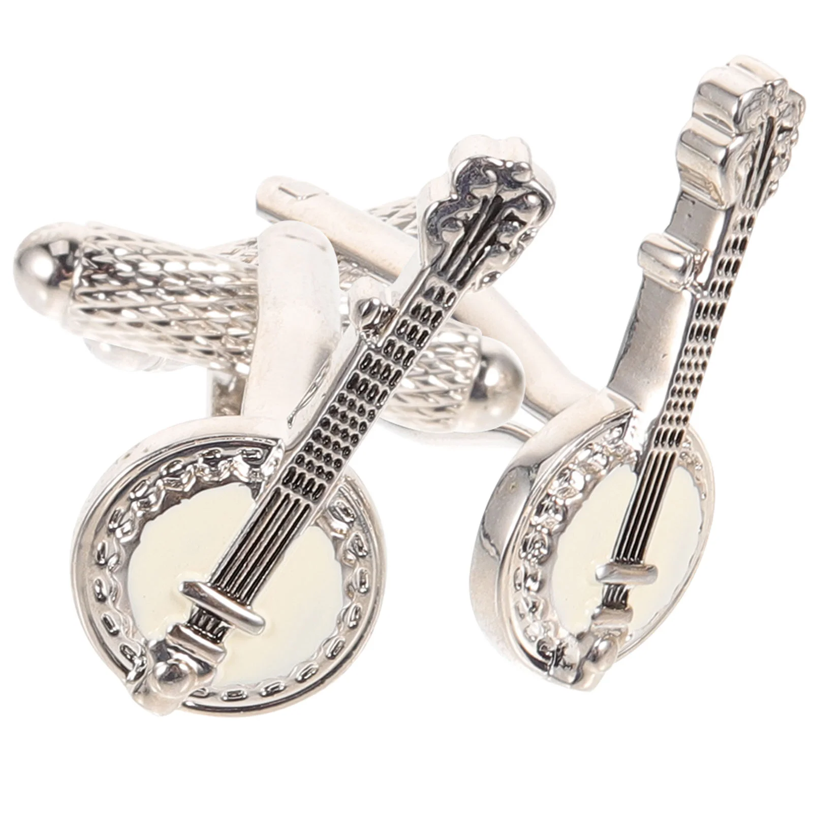 

2pcs Shirt Cufflinks Studs Creative Banjo Shaped Cuff Links for Suit Clothes Jewelries