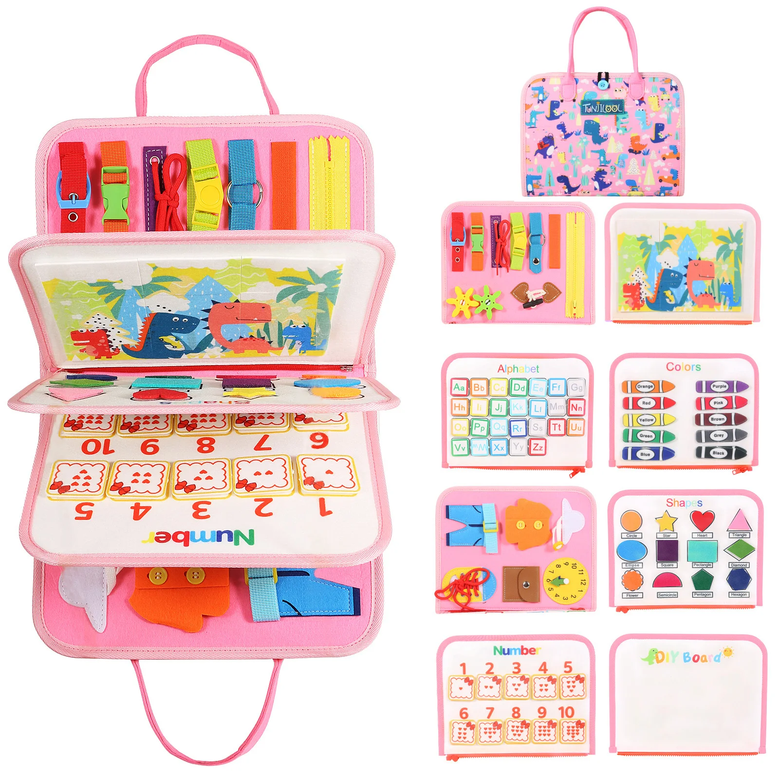 

Войлочная книга для малышей, занятая доска для дошкольников, интеллектуальные Обучающие игрушки, сенсорная доска Монтессори, Детские Игруш...