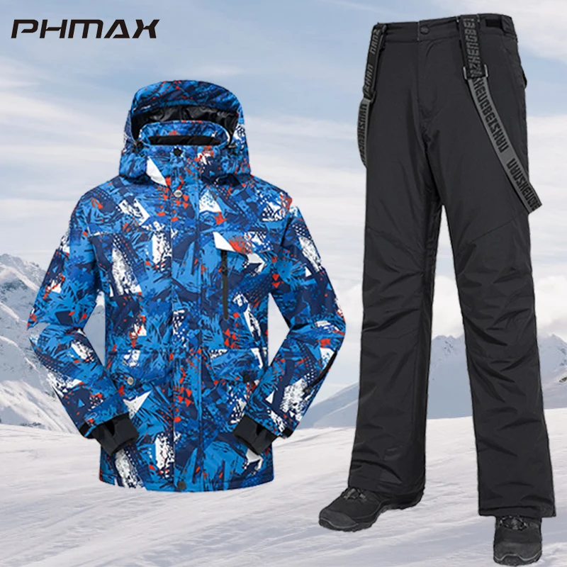 PHMAX Ski Jacket Men Thermal Hoodies Outdoor Snowboarding Jacket Windproof Keep Warm Skiing Equipment Waterproof Skating Clothes