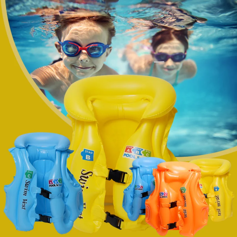 

3-10 Age Childs Inflatable Life Vest Baby Swimming Jacket Buoyancy Pvc Floats Kid Learn To Swim Boating Safety Lifeguard Vest