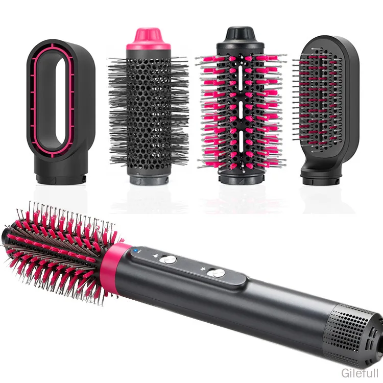

5 in 1 Hair Dryer Brush, Blow Dryer Comb Styler Ionic Hot Air Brush Hair Straightener Curly Ion Hair Roller Detachable Brush Kit
