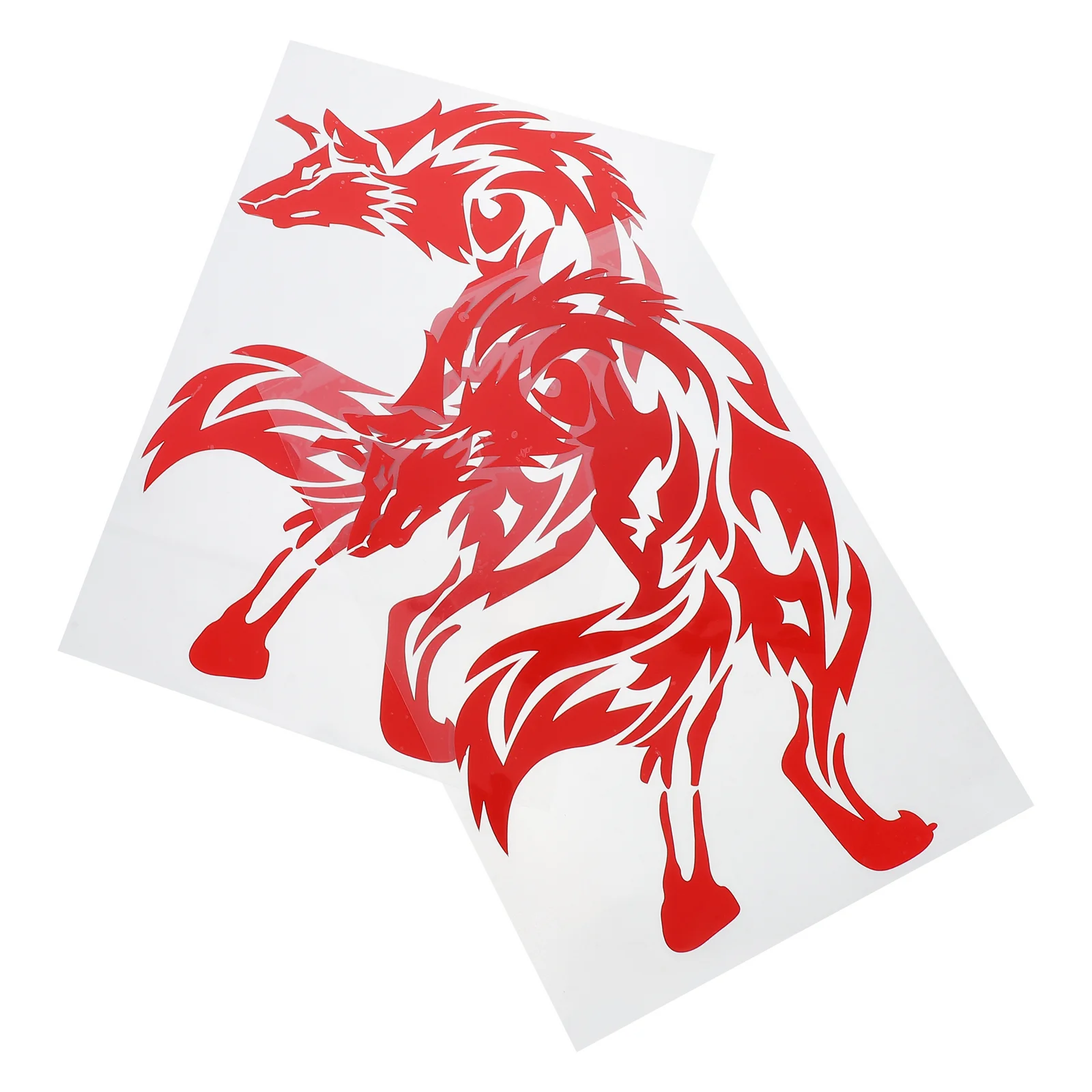 

2 Pcs Reflective Car Stickers Wolf Pattern Applique Body Decal Hood Personality Totem