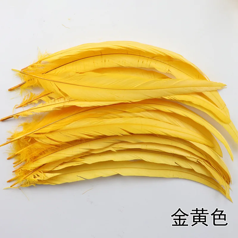 

100pcs Rooster Coque Tails Feather Plumes 25-30CM 10-12inch White DIY Dyed Cock Tail Clothing Accessories Jewelry Performance