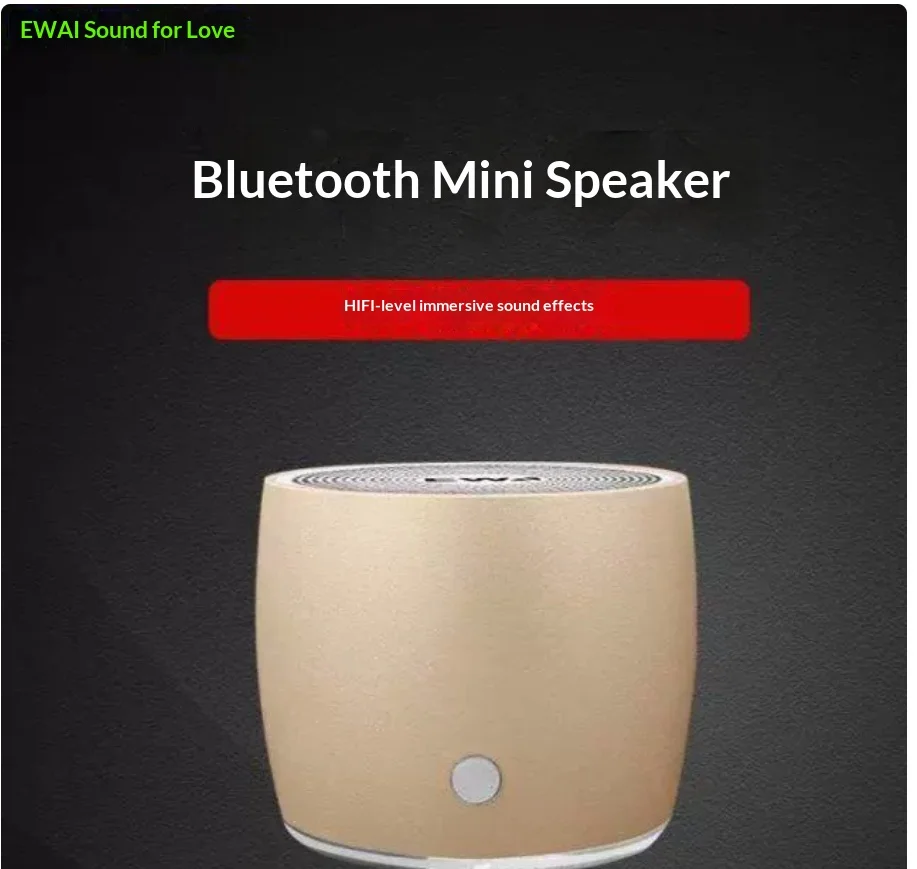 Фото EWA A103 Миниатюрная Bluetooth-совместимая металлическая колонка, портативная уличная беспроводная акустическая система с мощным сабвуфером №4