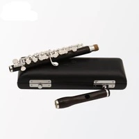 ebony piccolo c key cupronickel flute silver plated keys wooden body material with case bag