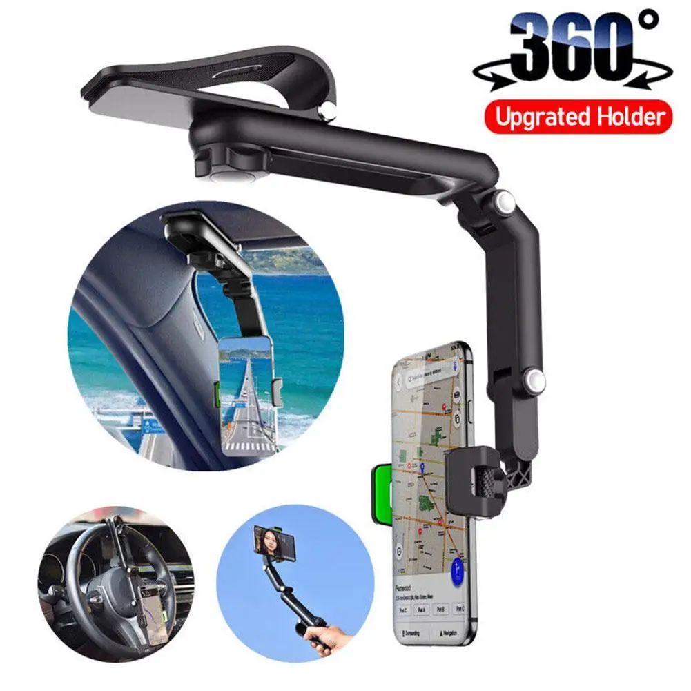 

Universal Car Phone Holder Sun Visor Clip Mount In Car Rotation Car Sun Visor Phone Holder Clip Mounting Stand For Phone GPS