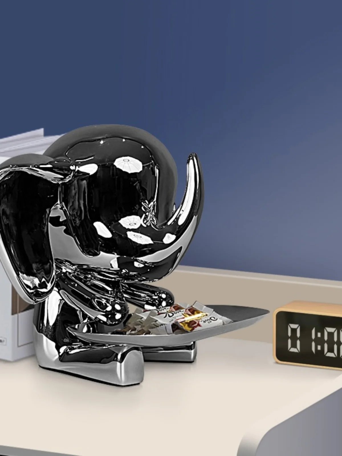 

Put Key Storage Entrance Decoration Door Light Luxury Living Room Decorations Electroplating Big Ear Elephant Tray