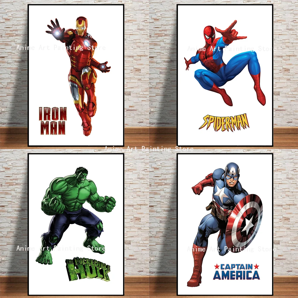 

Disney Marvel Avengers Superhero Canvas Painting Spriderman Iron Man Poster Wall Art Picture for Living Room Home Decor Cuadros