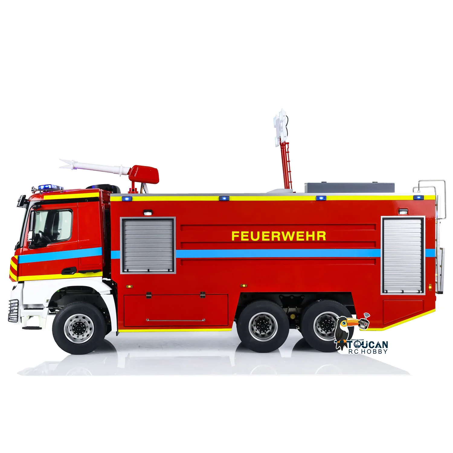 Фото Масштаб 1/14 RC Пожарная машина 6x6 Металлическое шасси RTR Пожарный грузовик с дистанционным управлением 2-скоростная модель автомобиля со звуковым светом Набор игрушек №4