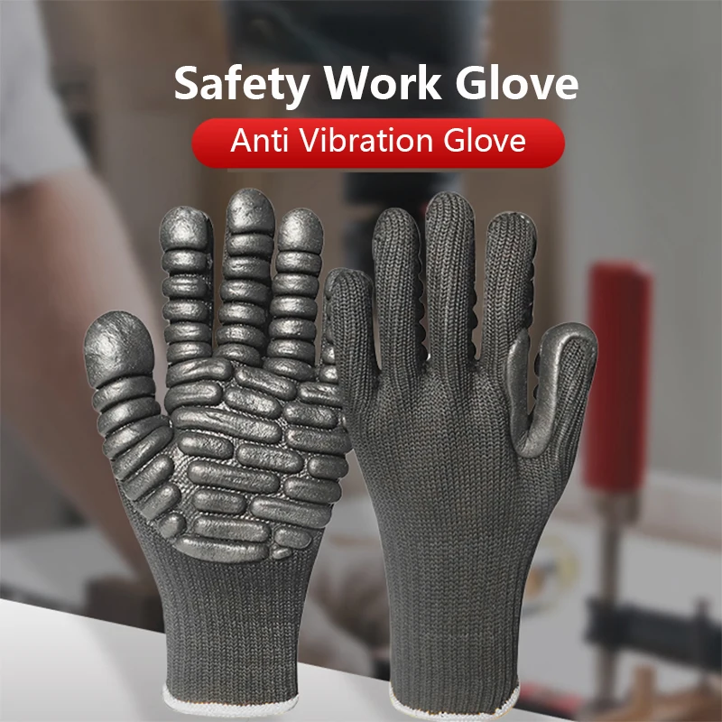 

1 pair Anti Vibration Working Gloves Natural Latex Foam Padding Shock Proof Safety Construction Industry Impact Gloves for Work