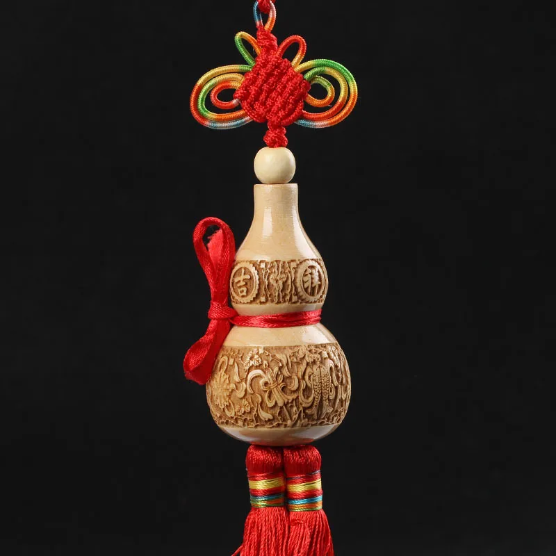 Подвеска-тыква из красного дерева с шестью словами