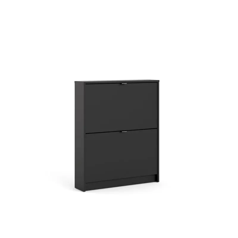 

Collection 2 Drawer Shoe Cabinet, Black Matte color