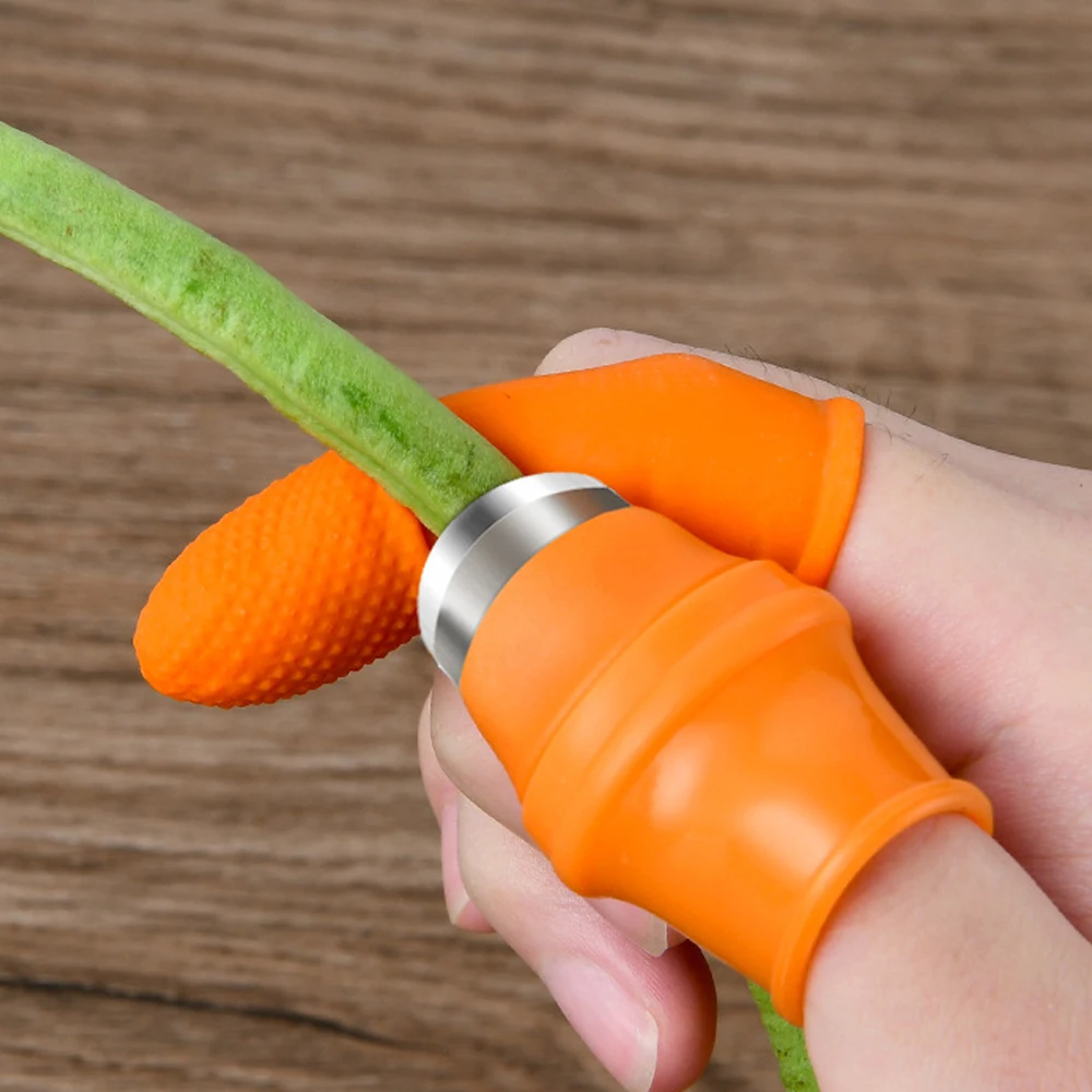 

2pc Finger Protector Silicone Thumb Knife Protector Gear Cutting Vegetable Harvesting Knife Pinching Plant Blade Scissors Gloves