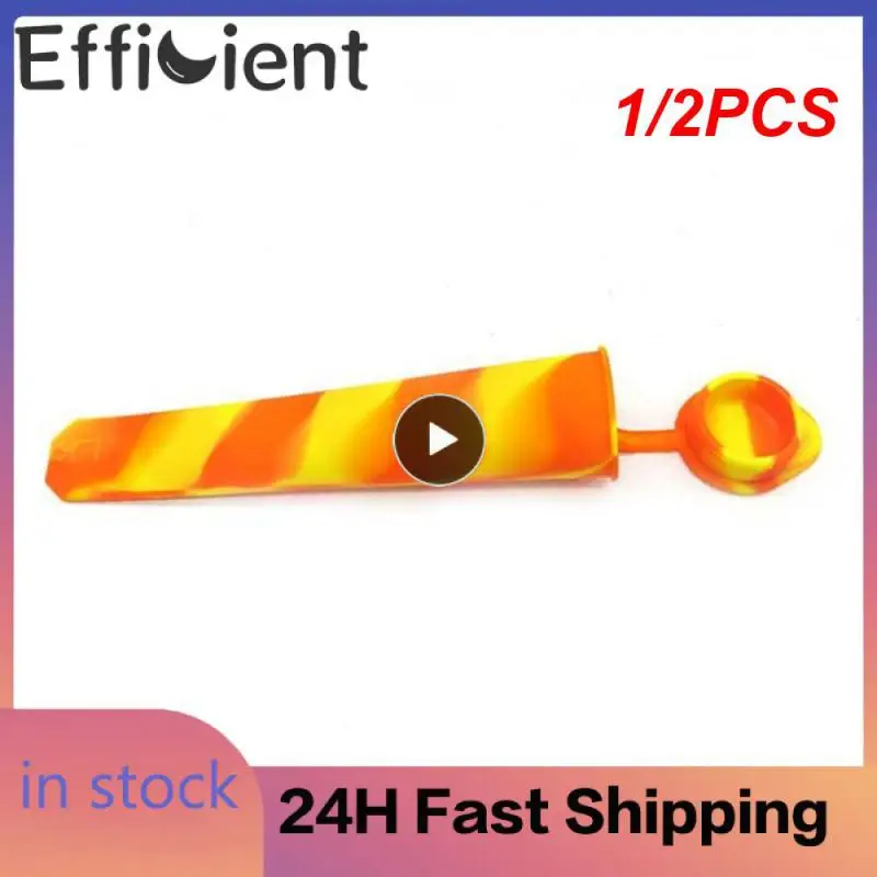 

1/2PCS Random Color Silicone Ice Tube Mold With Lids Colorful Cream Mould Yogurt Popsicle Maker Tray Summer Kitchen Accessories