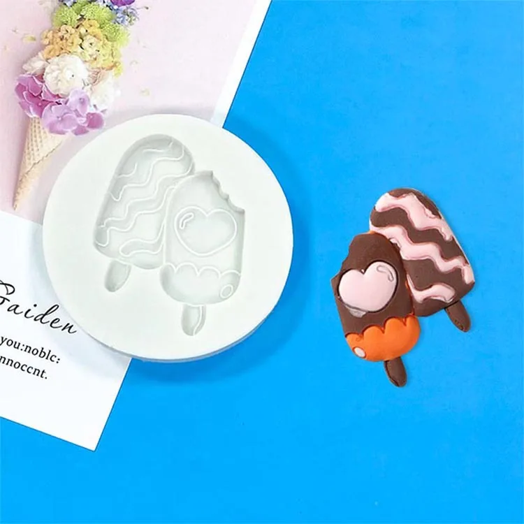 

DIY Ice Cream Shape Chocolate Mold Baking Tools Cake Decoration Fondant Mold Popsicle Soft Clay Silicone Mold