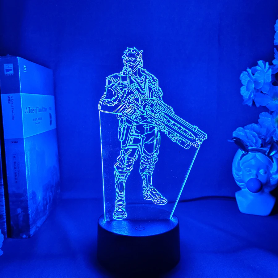 Overwatch OW игровая фигурная лампа PS4 игра 3D светодиодные неоновые RGB ночники подарок