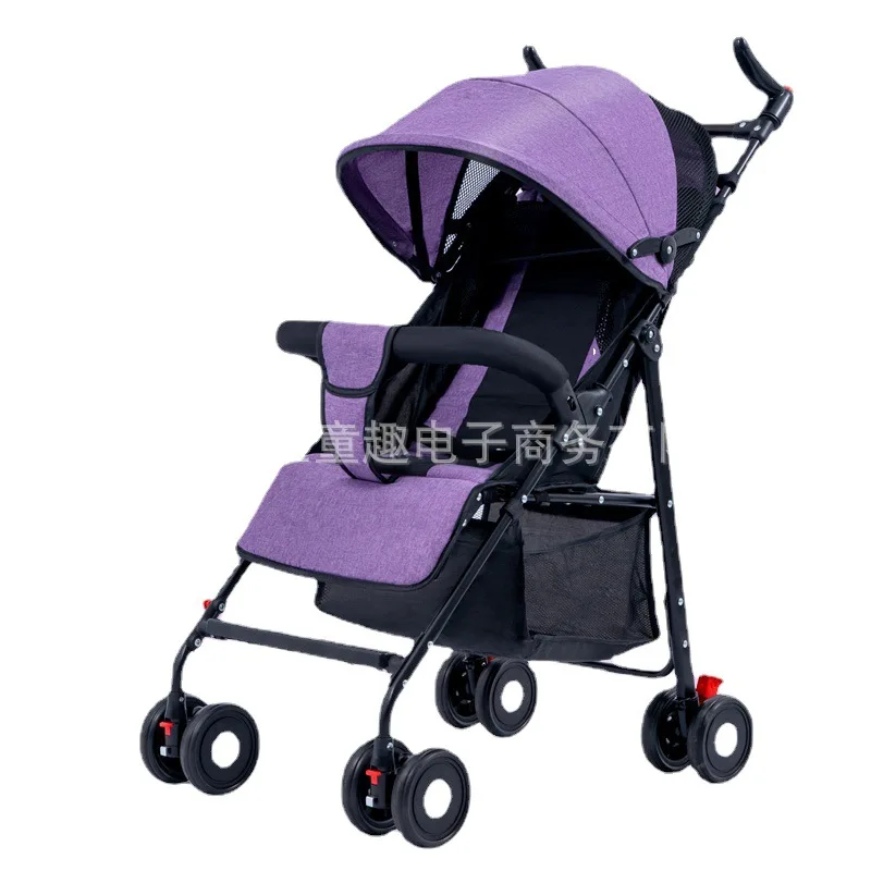 Baby Stroller Can Sit and Lie Ultra-light Portable Simple Baby Umbrella Car Folding Shock-absorbing Children's BB Trolley