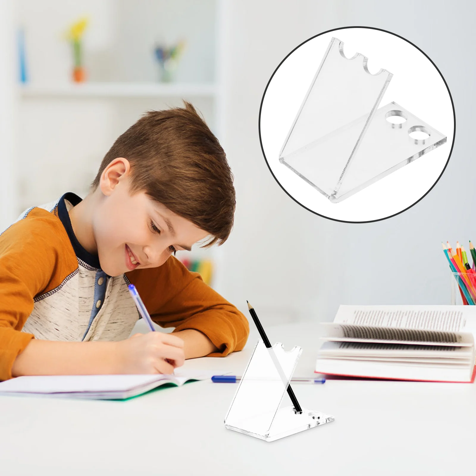 

Pen Display Stand Makeup Brushes Storage Rack Organizer Nail Eyebrow Holder Acrylic Desk Office